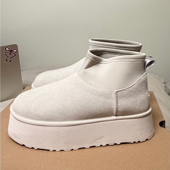 UGG Cream Platform Ankle Boots - Picture 2 of 6